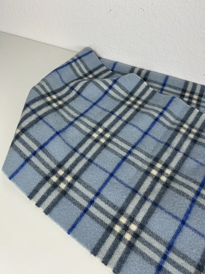 Vintage Burberry baby blue nova check wool scarf
