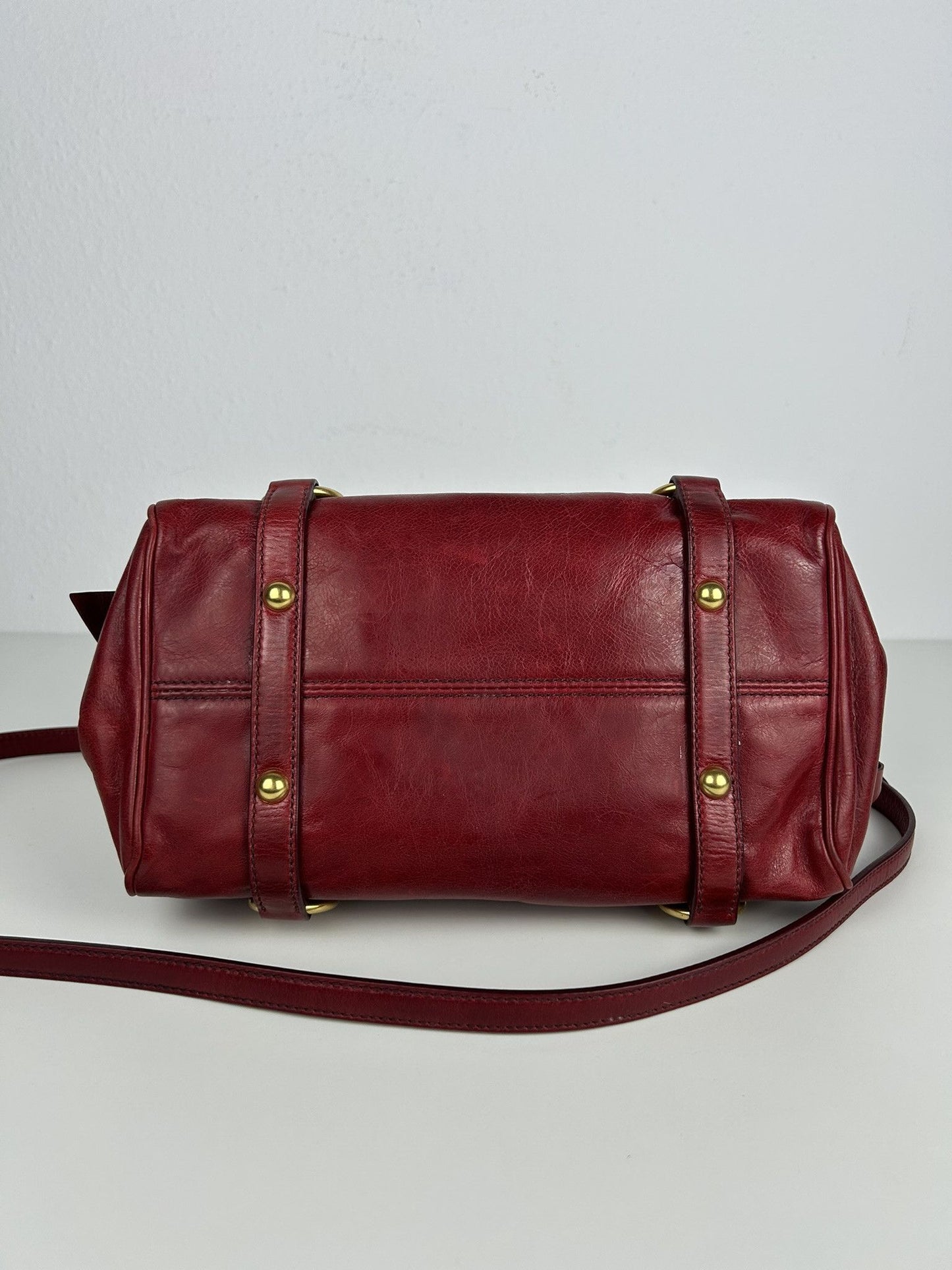 Miu miu vitello small bow bag in red