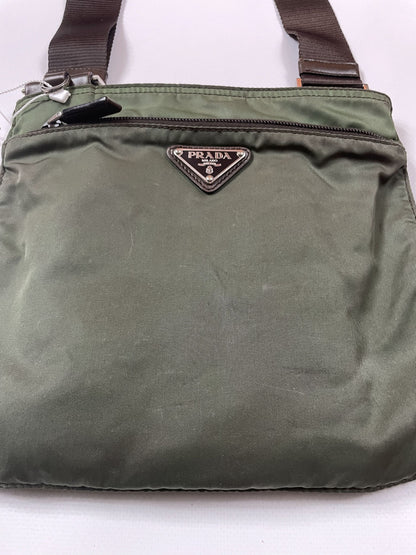 Prada nylon triangle logo small shoulder crossbody bag