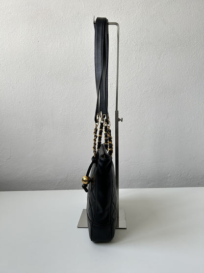 Vintage 90s chanel quilted lambskin matelasse shoulder bag