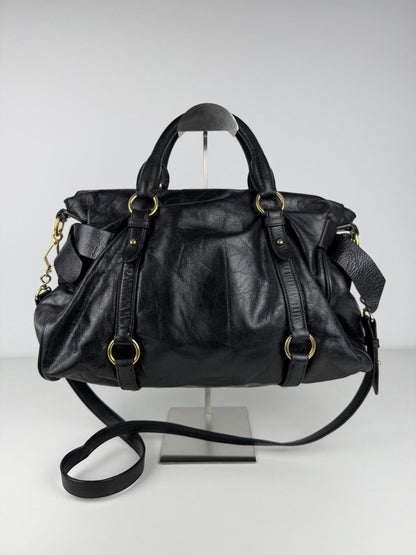 Miu miu vitello bow bag in black