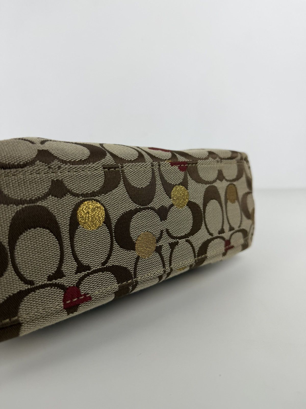 Coach signature canvas heart and polka dot tote bag