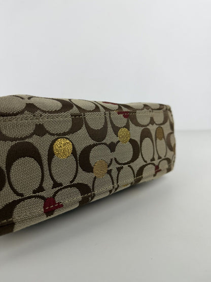 Coach signature canvas heart and polka dot tote bag