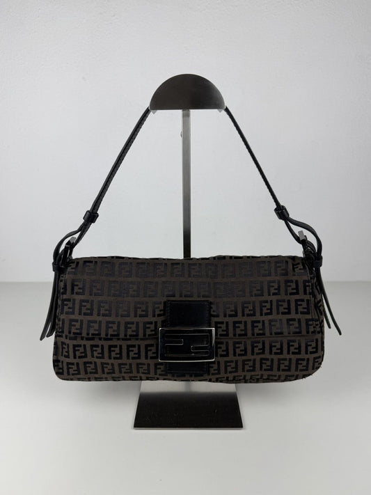 Fendi zucchino monogram canvas baguette