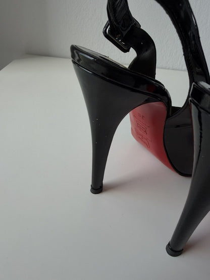 Christian Louboutin Rolande patent leather slingback pumps