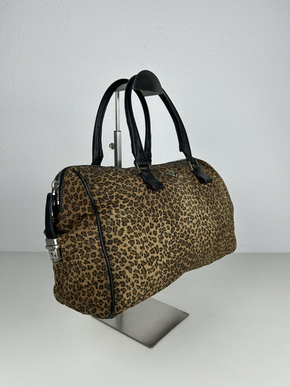 Vintage Bottega Veneta leopard print mini boston bag