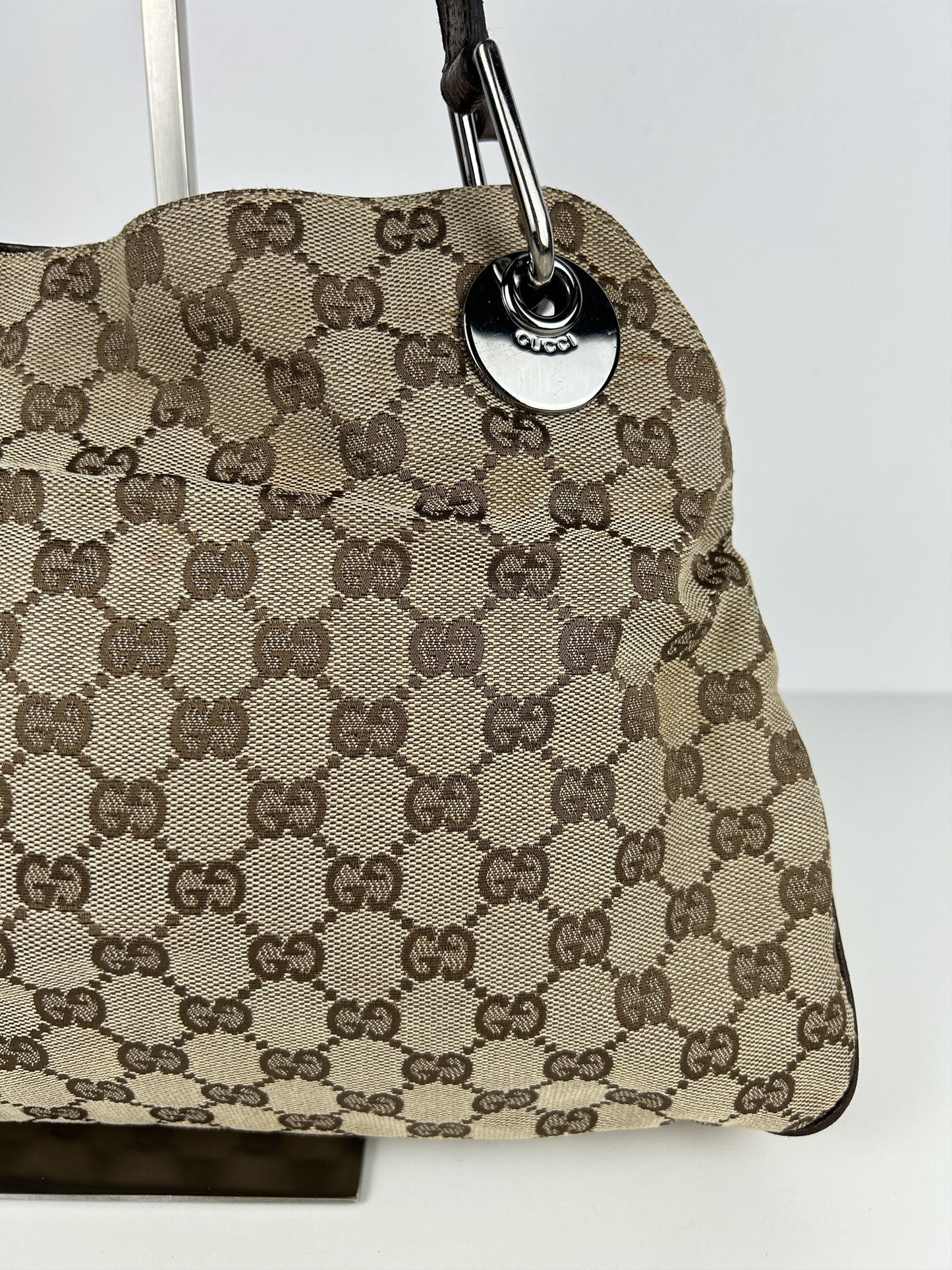 Gucci gg monogram canvas tote bag