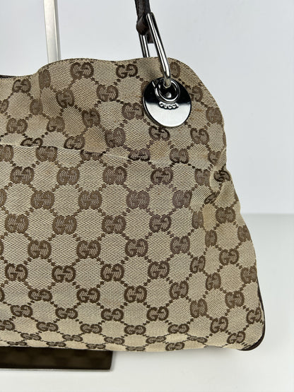 Gucci gg monogram canvas tote bag