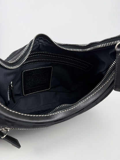Coach signature jacquard half moon small hobo bag