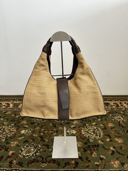 Bottega Veneta intrecciato leather hobo handbag in brown
