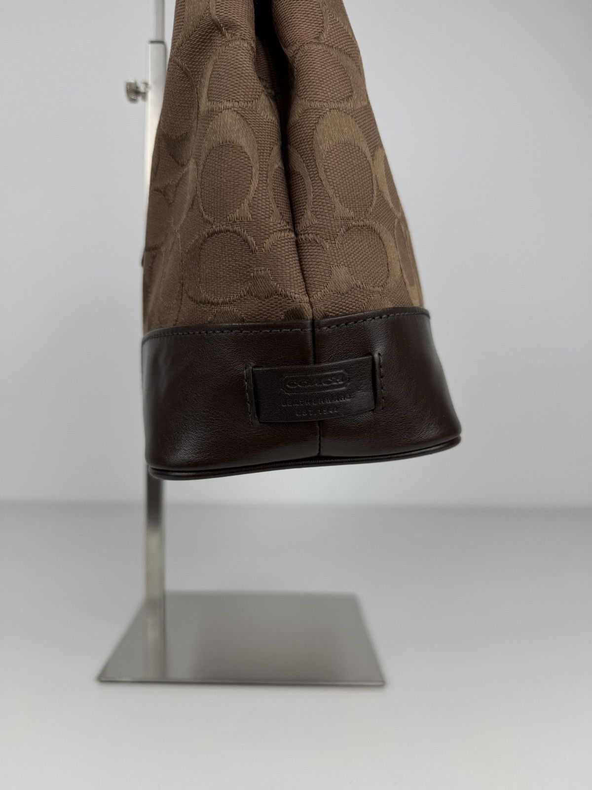 Coach Hamptons leather and canvas signature tote