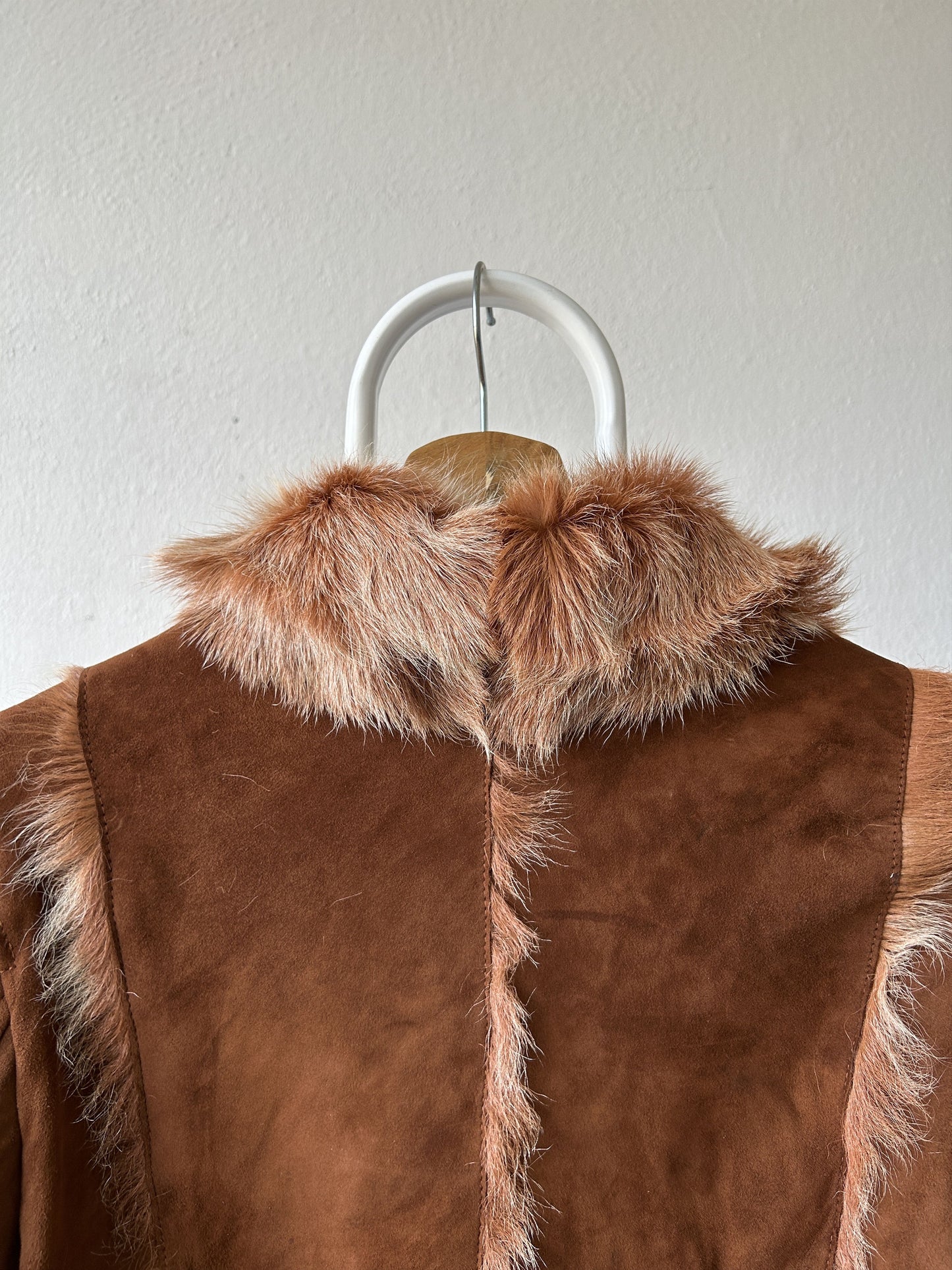 Vintage suede short penny lane/ afghan coat