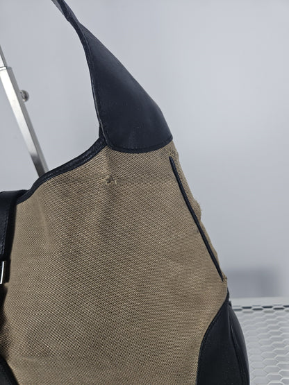Vintage y2k Gucci Jackie canvas and leather hobo handbag