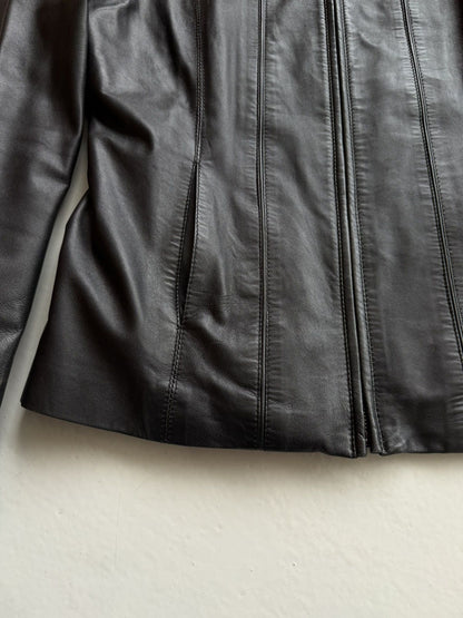 Vintage leather biker jacket