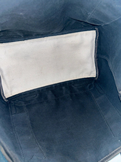 Balenciaga navy cabas logo tote bag small