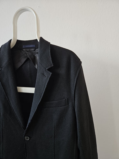 Lanvin quarter-lined wool raw edge blazer