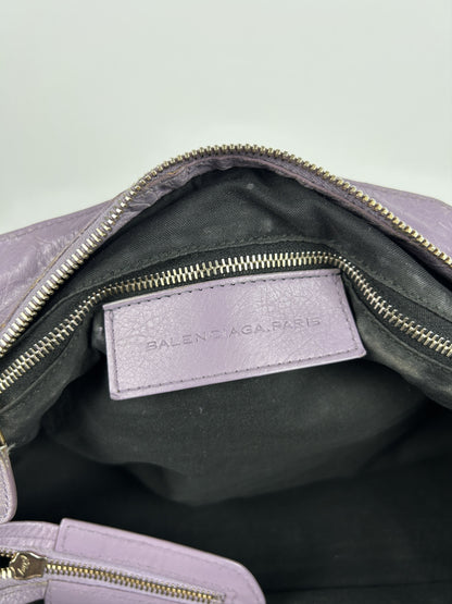 Balenciaga part time giant hardware city bag in lilac