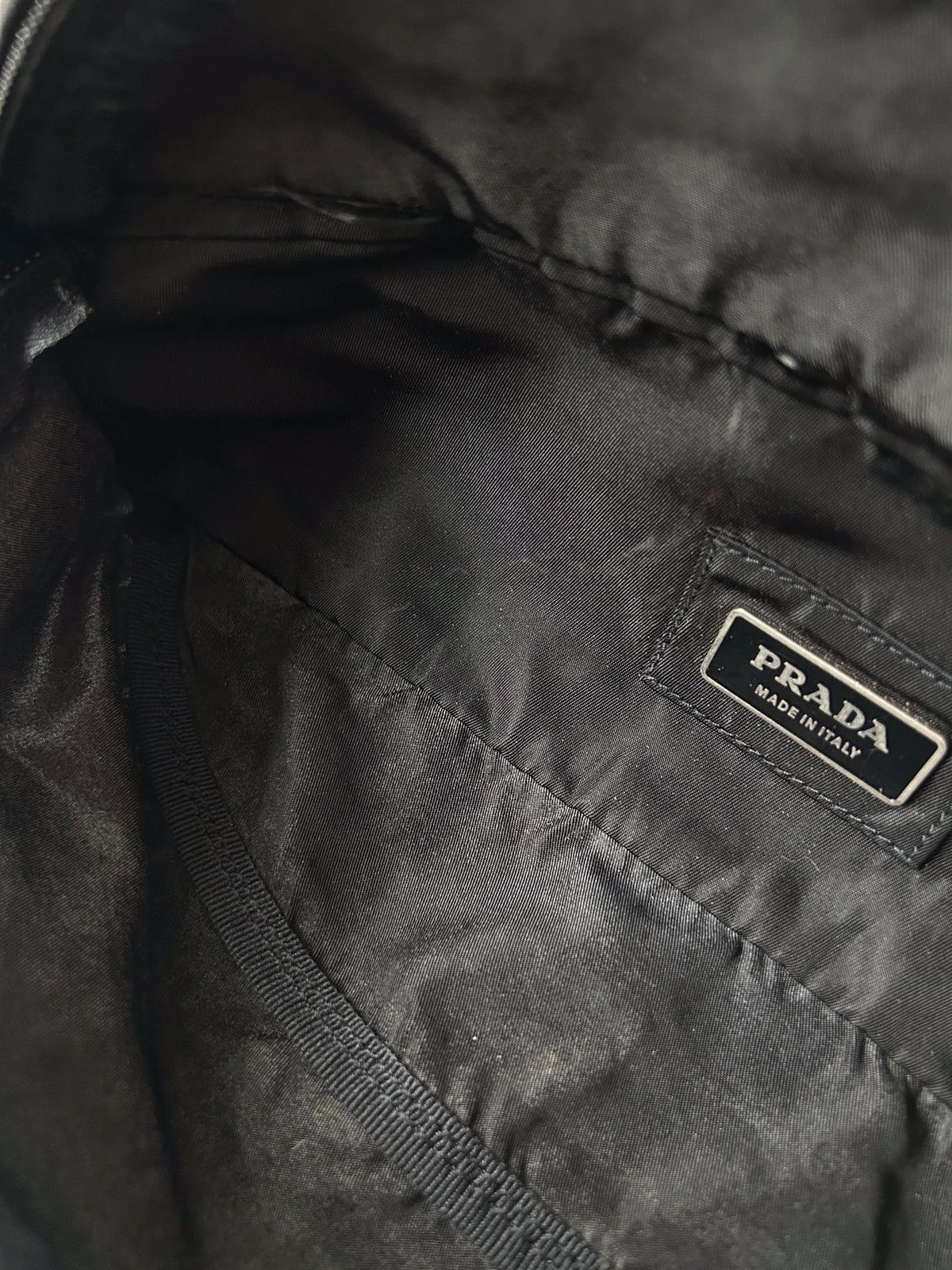 Prada nylon triangle logo waist/ crossbody bag pouch bumbag