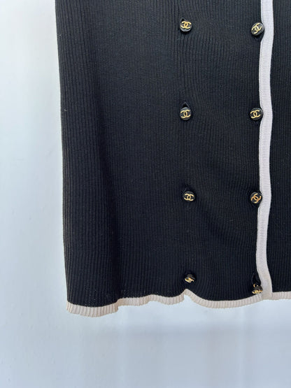SS1995 Chanel double breasted button up tank top