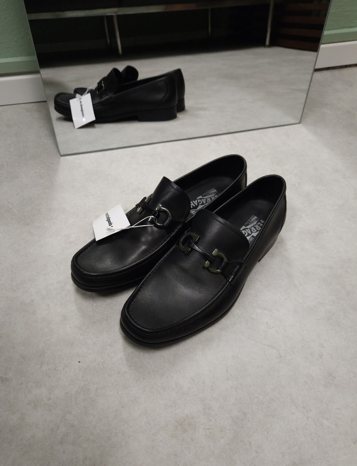 Salvatore Ferragamo gancini black leather loafers