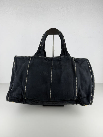 Prada canapa large canvas tote bag