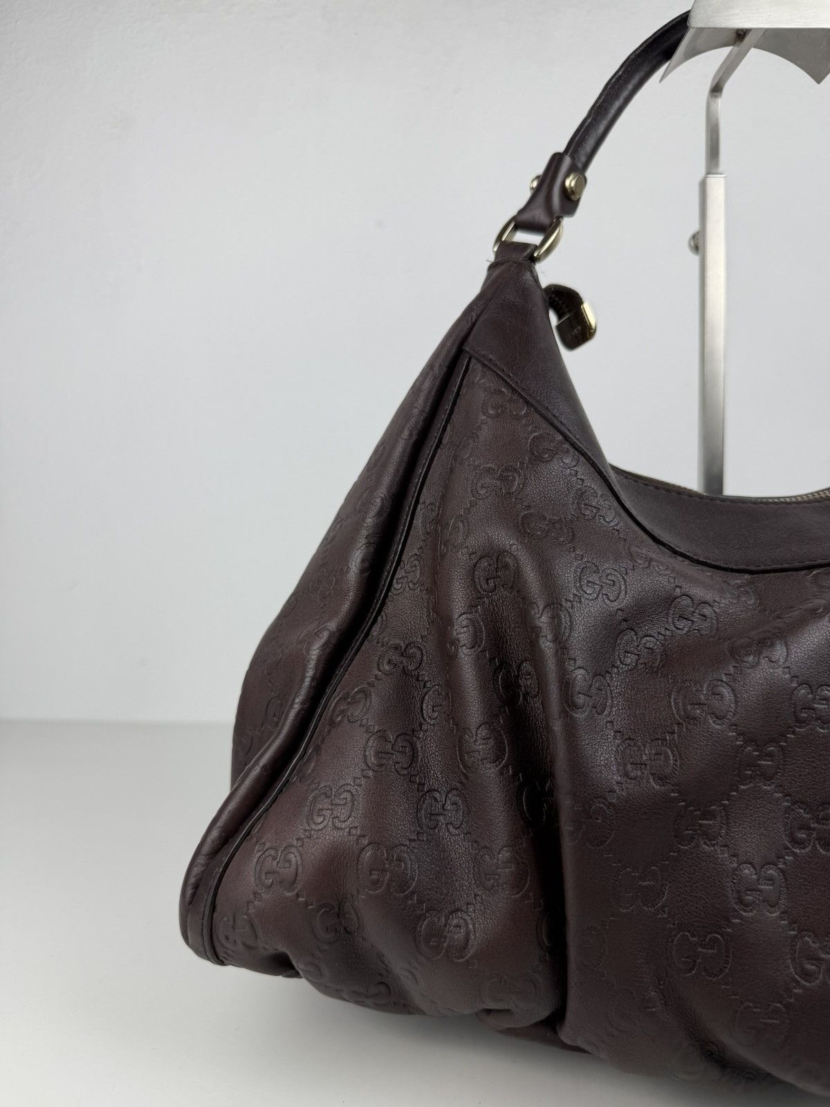 Gucci Abbey d-ring large guccissima leather monogram handbag