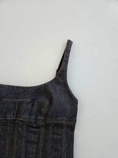 Archive y2k Dolce gabbana denim pleated corset top