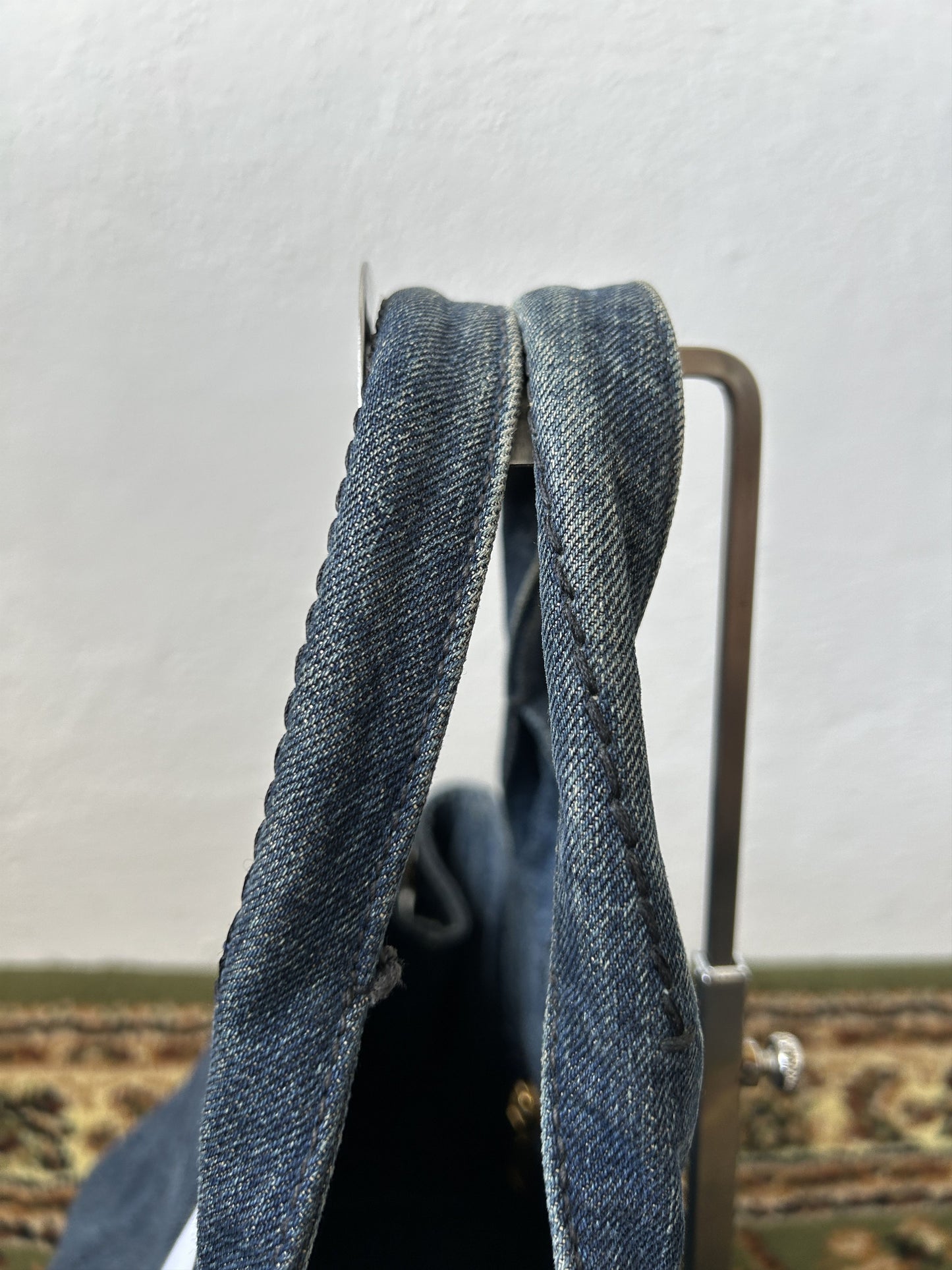 Prada Canapa denim handbag large size