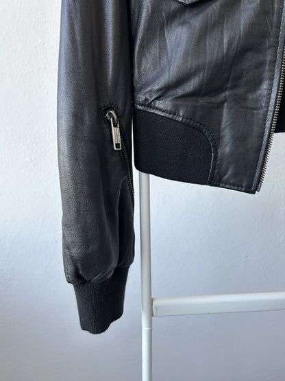 Archive Diesel cropped lambskin leather bomber jacket