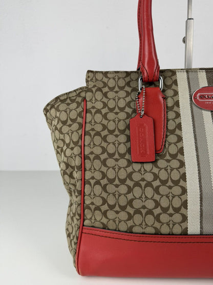 Coach legacy stripe candace carryall tote