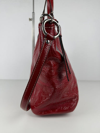 Coach signature patent leather tote bag