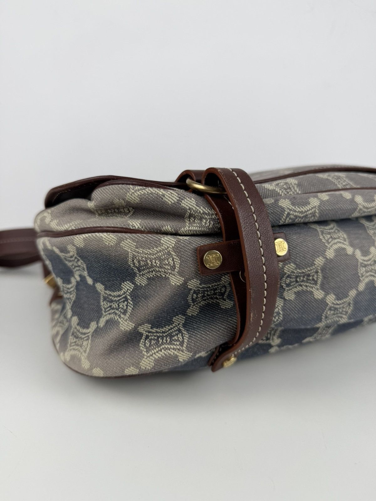Celine macadam monogram denim shoulder/ crossbody bag