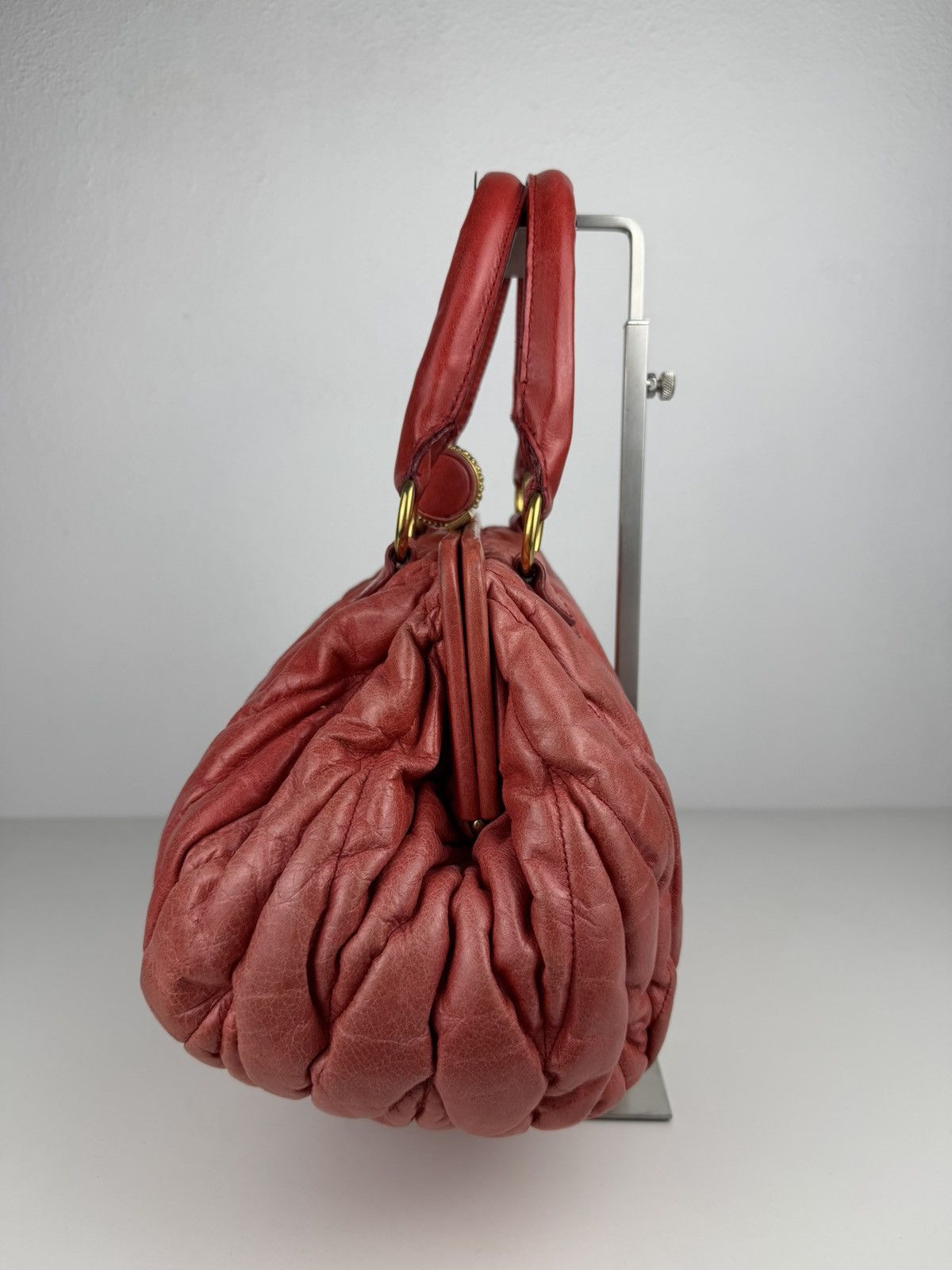 Miu Miu matelasse pleated leather handbag