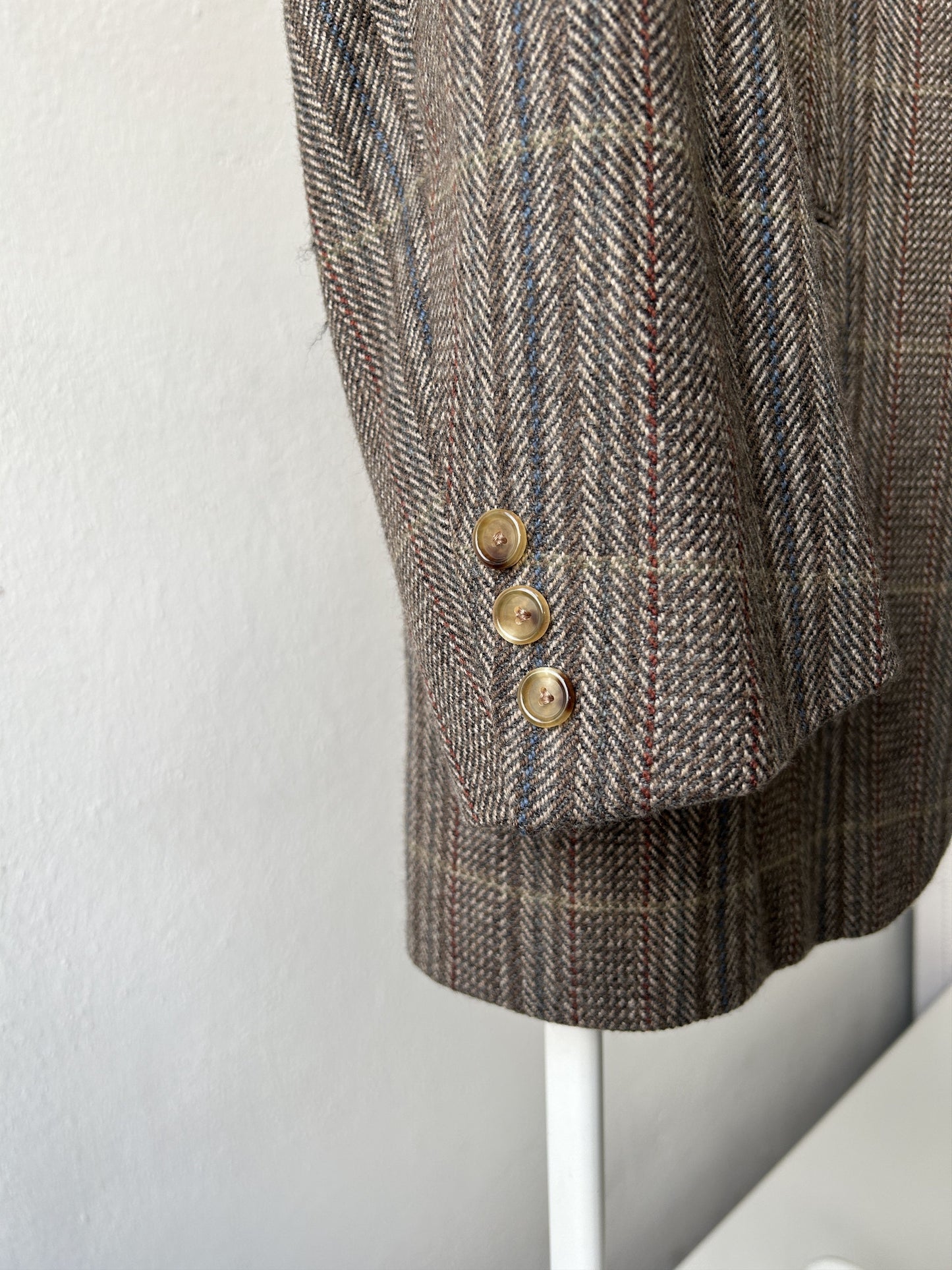 Vintage handmade checkered cashmere blazer