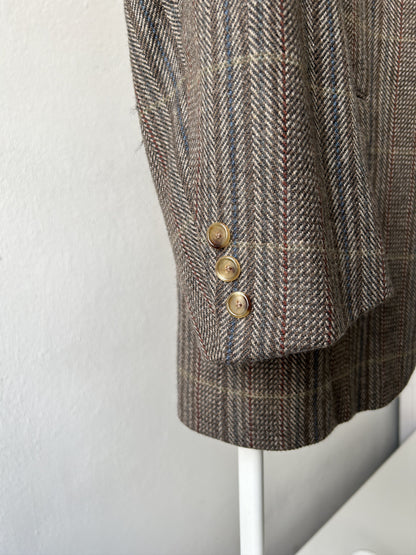 Vintage handmade checkered cashmere blazer