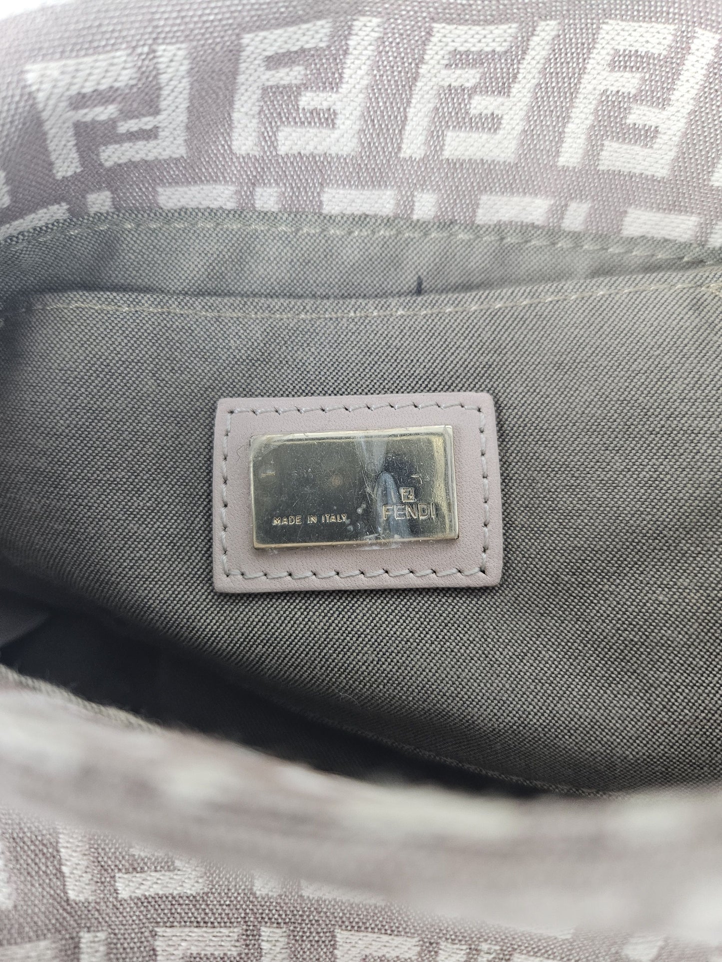 Fendi zucca monogram canvas mini baguette