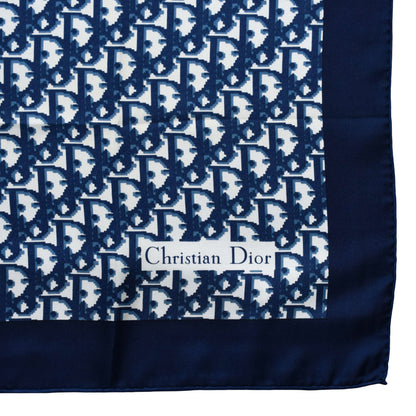 Vintage Dior trotter silk scarf navy