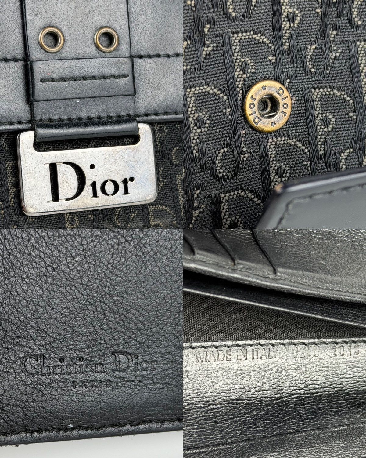 Dior John Galliano era street chic monogram long trifold wallet