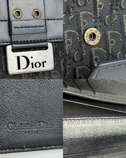 Dior John Galliano era street chic monogram long trifold wallet