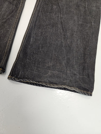 Y2k Gucci baggy wide leg washed black denim