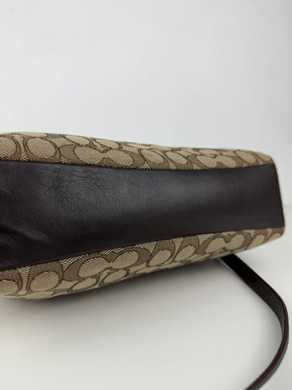Coach signature jacquard and leather small kelsey satchel