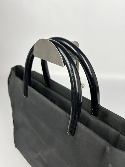 Vintage y2k prada nylon triangle logo plastic handle bag