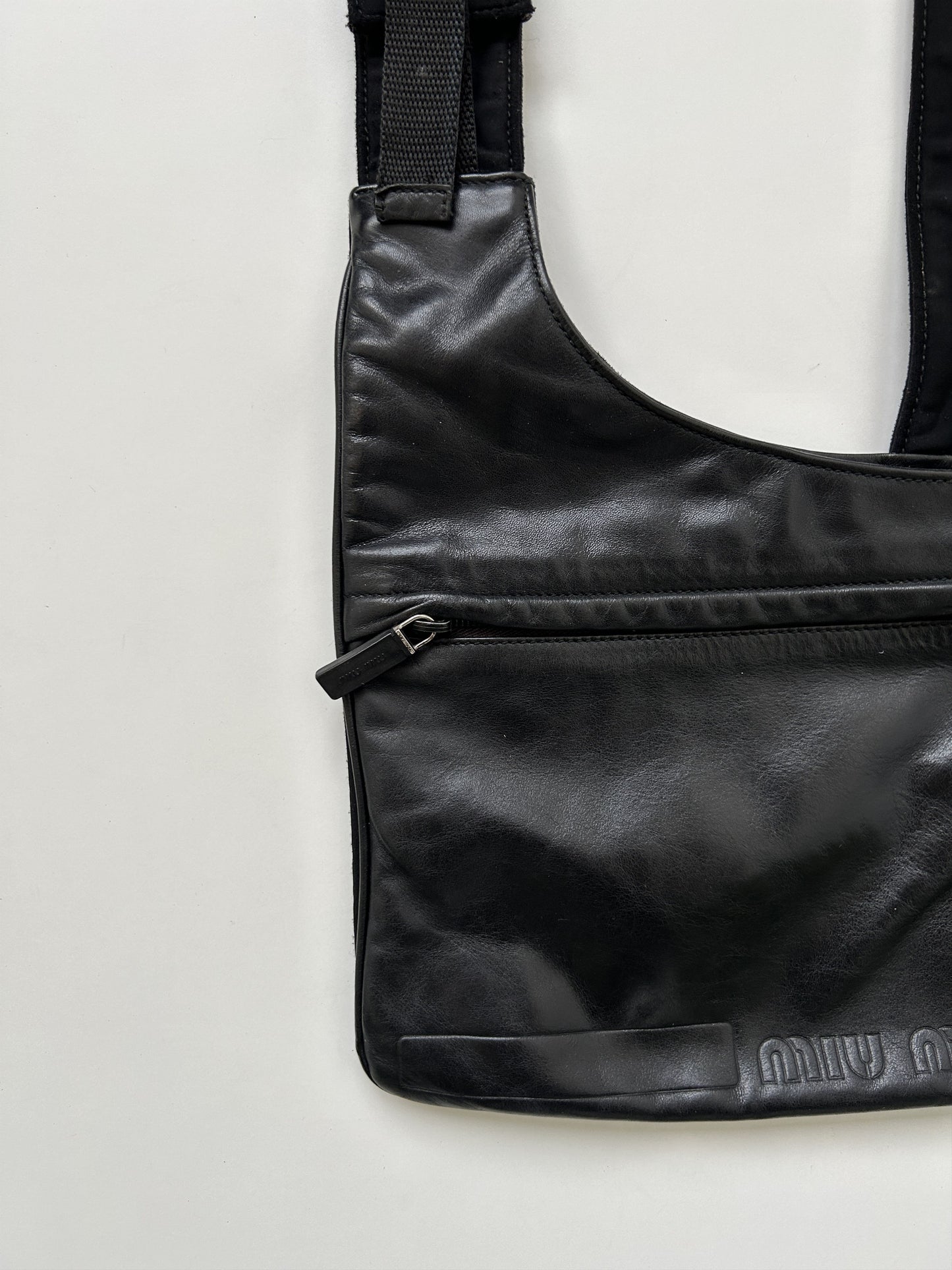 Archive AW1999 miu miu leather nylon crossbody/ sling bag