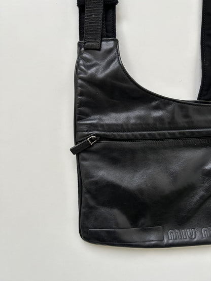 Archive AW1999 miu miu leather nylon crossbody/ sling bag