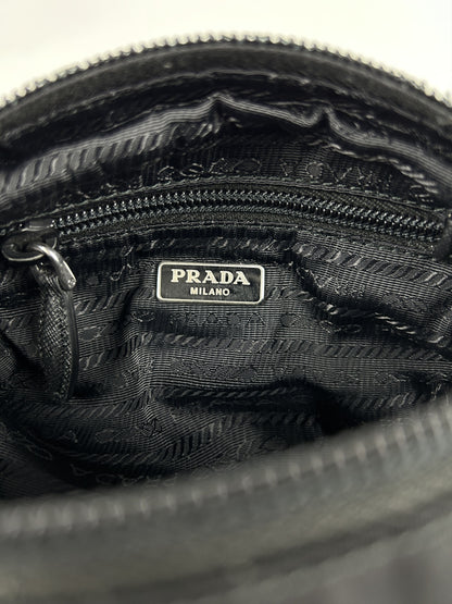 Prada nylon triangle logo mini pouch