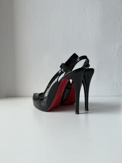 Christian Louboutin Rolande patent leather slingback pumps