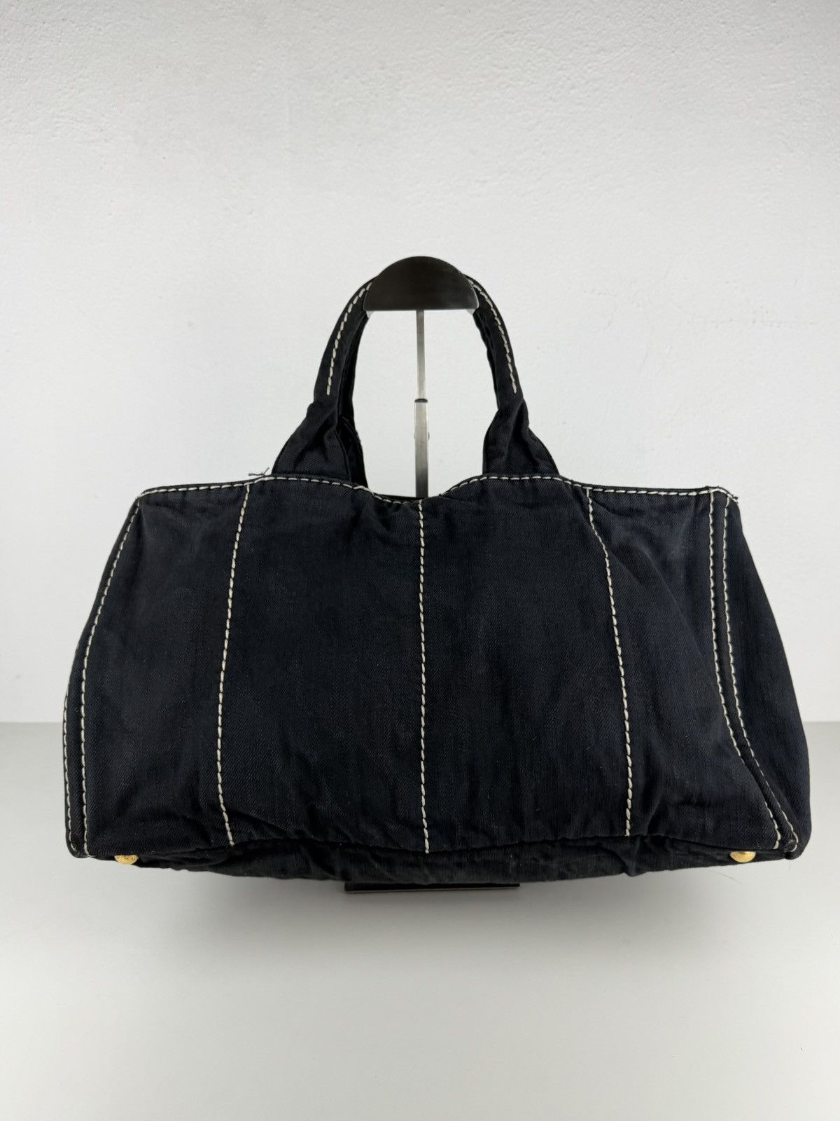 Prada canapa large canvas tote bag
