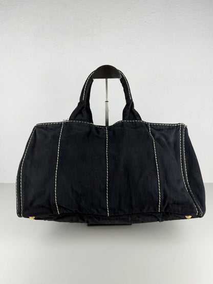 Prada canapa large canvas tote bag