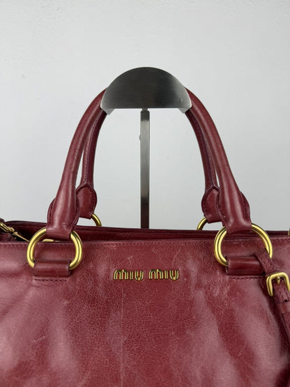 Miu miu vitello lux leather tote bag