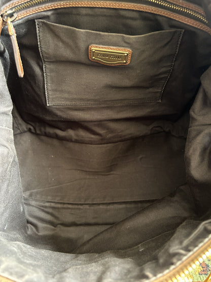 Vintage y2k miu miu leather top zip charm studded handbag